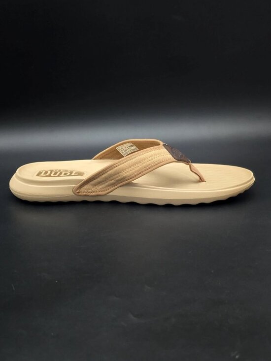 Hey Dude Myers Flip Sports Mode Thong Beige Leather Strap Sandals Men\'s Size 12 main image 10